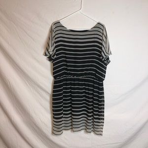 Black and white striped dress